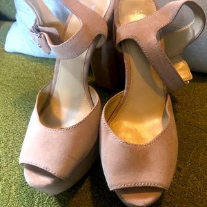 Michael Kors Cream Suede Platform Heels